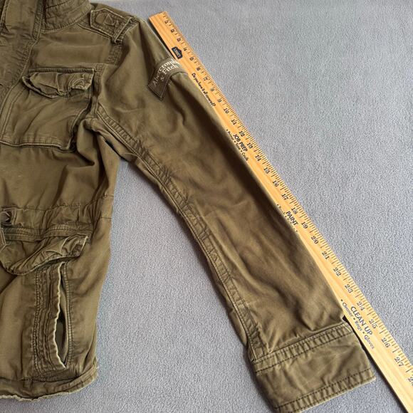 Abercrombie Fitch Military Jacket Womens L? No Size Tag Green Utility Full Zip - Picture 14 of 15